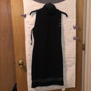 Black mesh fitted dress